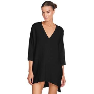 Robin Piccone Emily V-neck Tunic in Black Medium